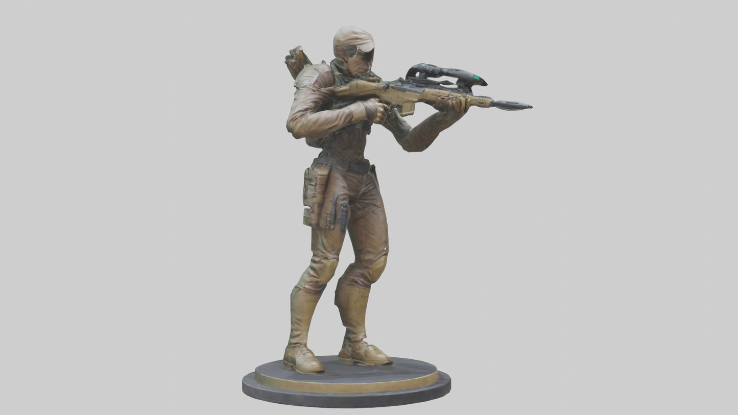 Digital Hunter statue model 3D model