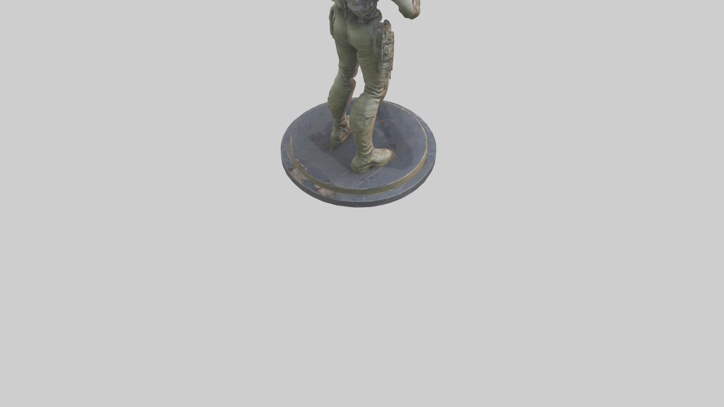 Digital Hunter statue model 3D model