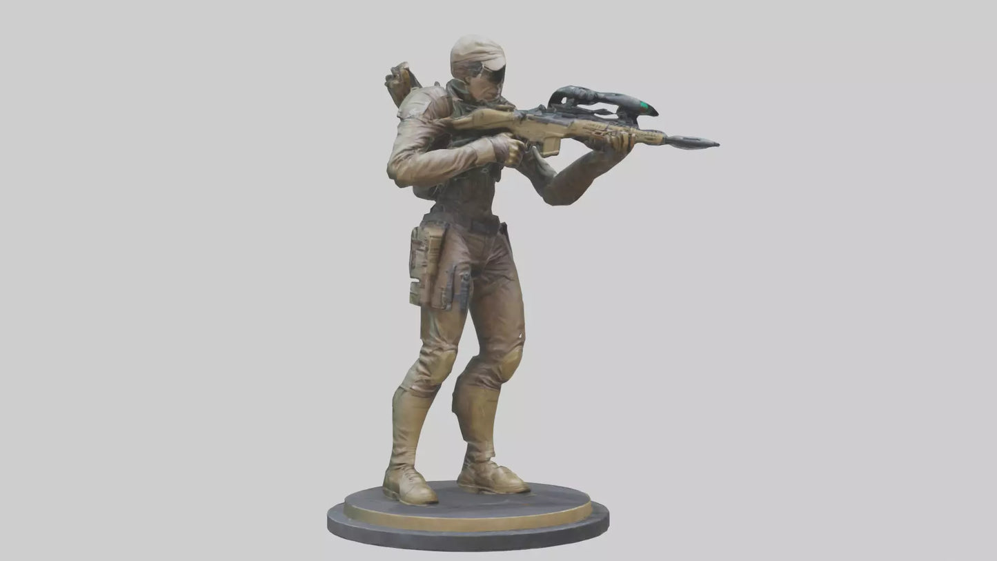 Digital Hunter statue model 3D model