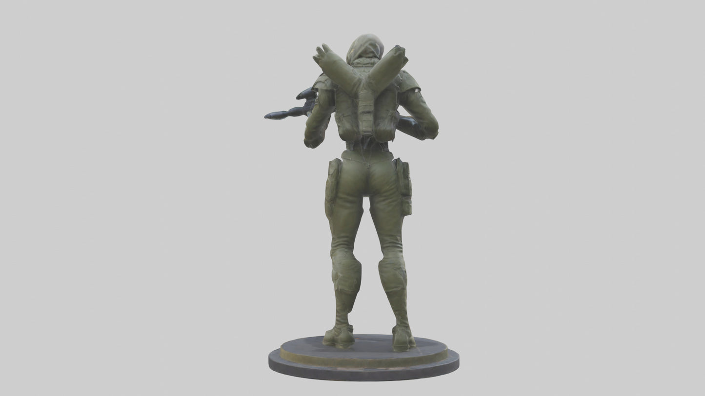 Digital Hunter statue model 3D model