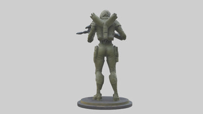 Digital Hunter statue model 3D model