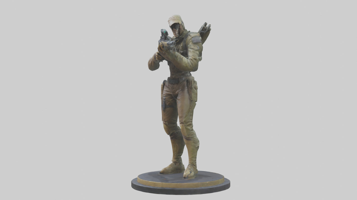 Digital Hunter statue model 3D model
