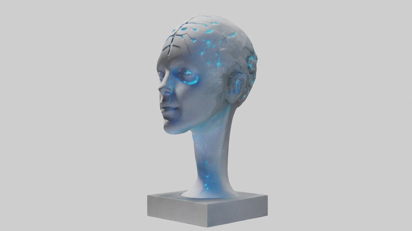 Digital Mind statue model 3D model