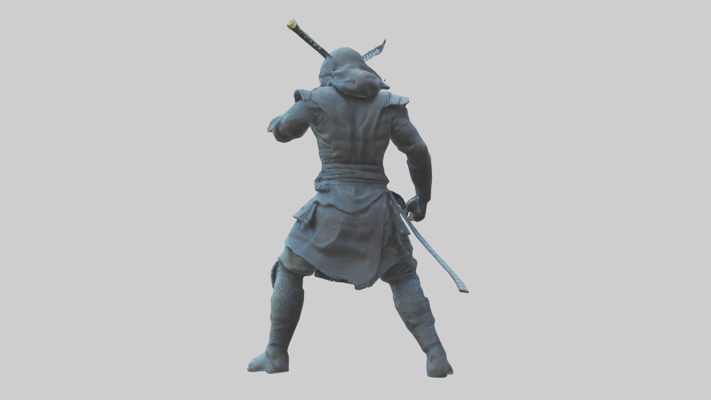 Digital Ninja statue model 3D model