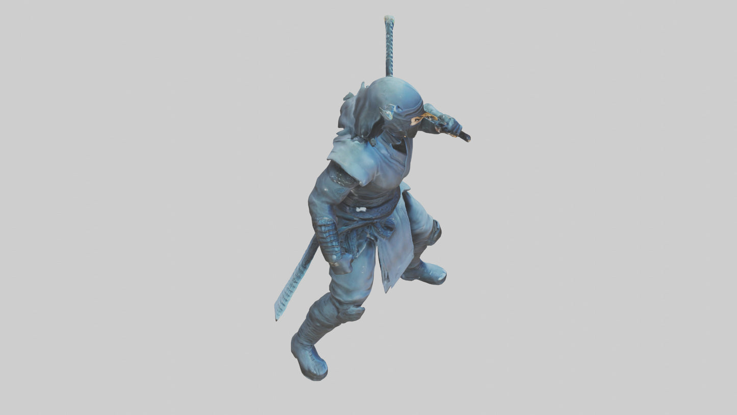 Digital Ninja statue model 3D model