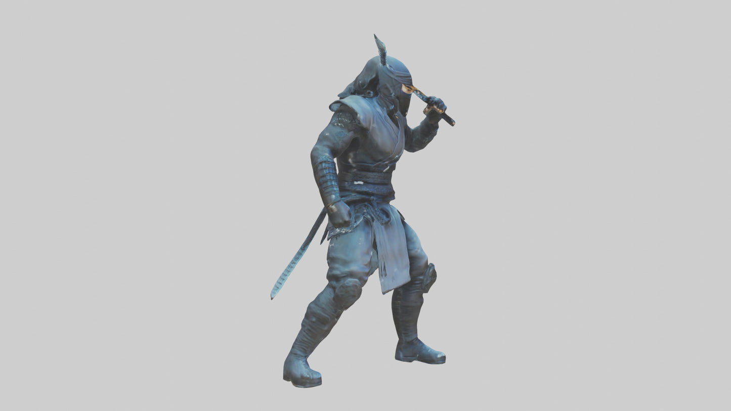 Digital Ninja statue model 3D model