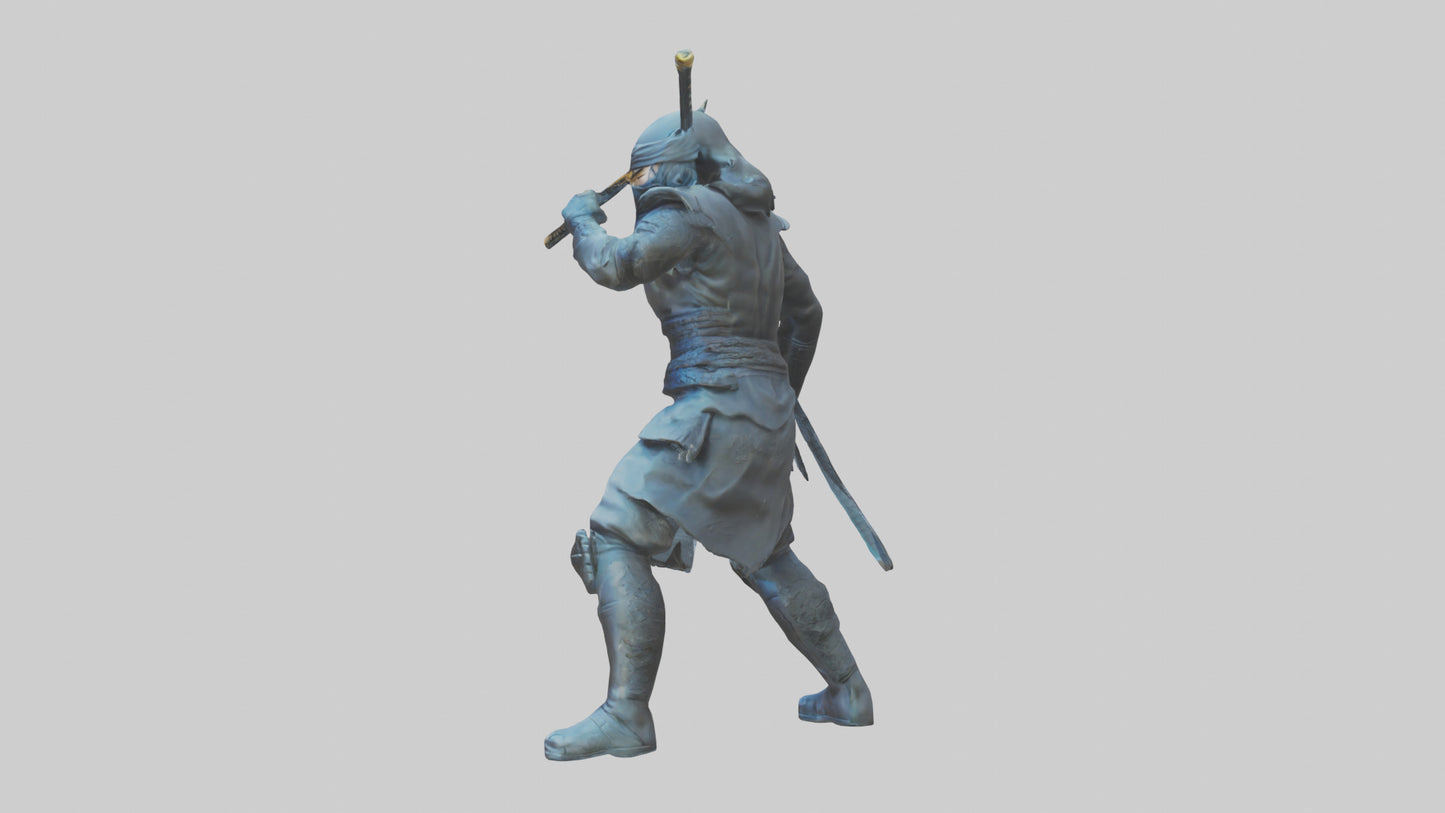 Digital Ninja statue model 3D model