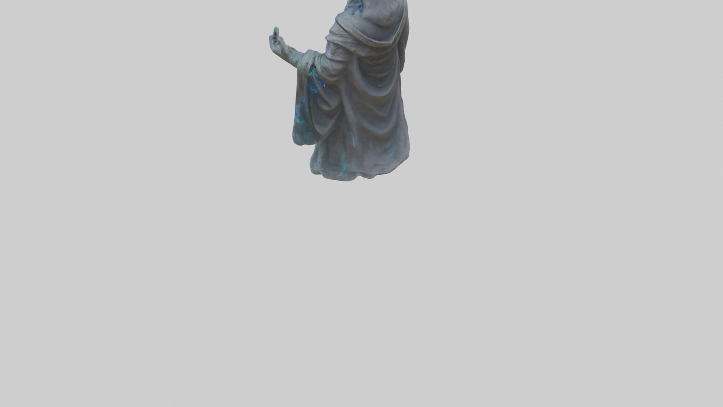 Digital Sorcerer statue model 3D model