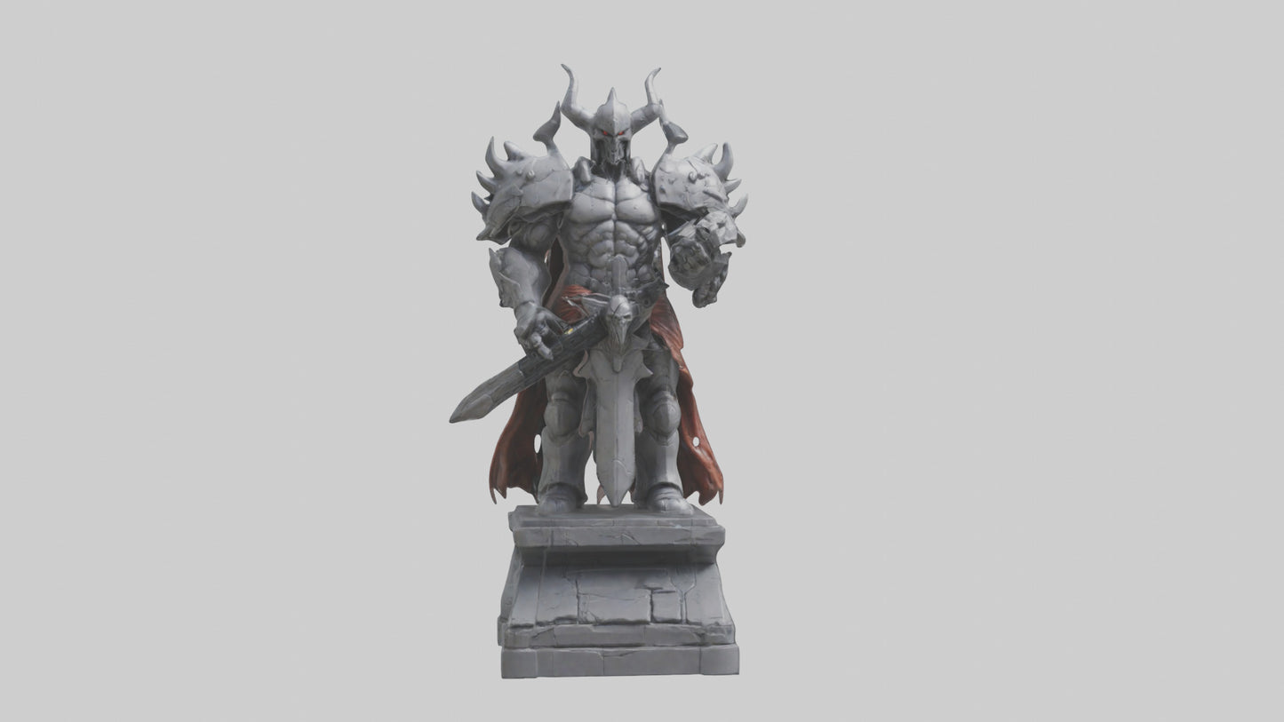 Digital Warlord statue model VR / AR / low-poly