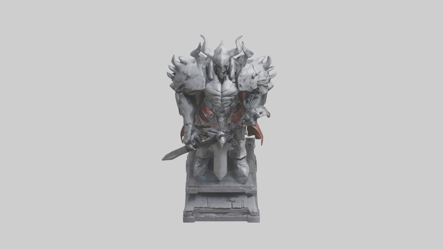 Digital Warlord statue model VR / AR / low-poly