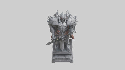 Digital Warlord statue model VR / AR / low-poly