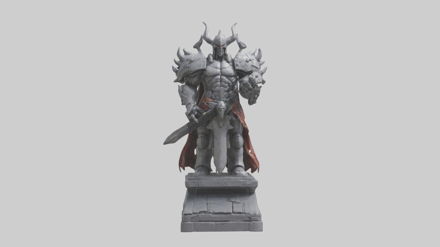 Digital Warlord statue model VR / AR / low-poly