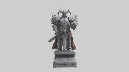 Digital Warlord statue model VR / AR / low-poly