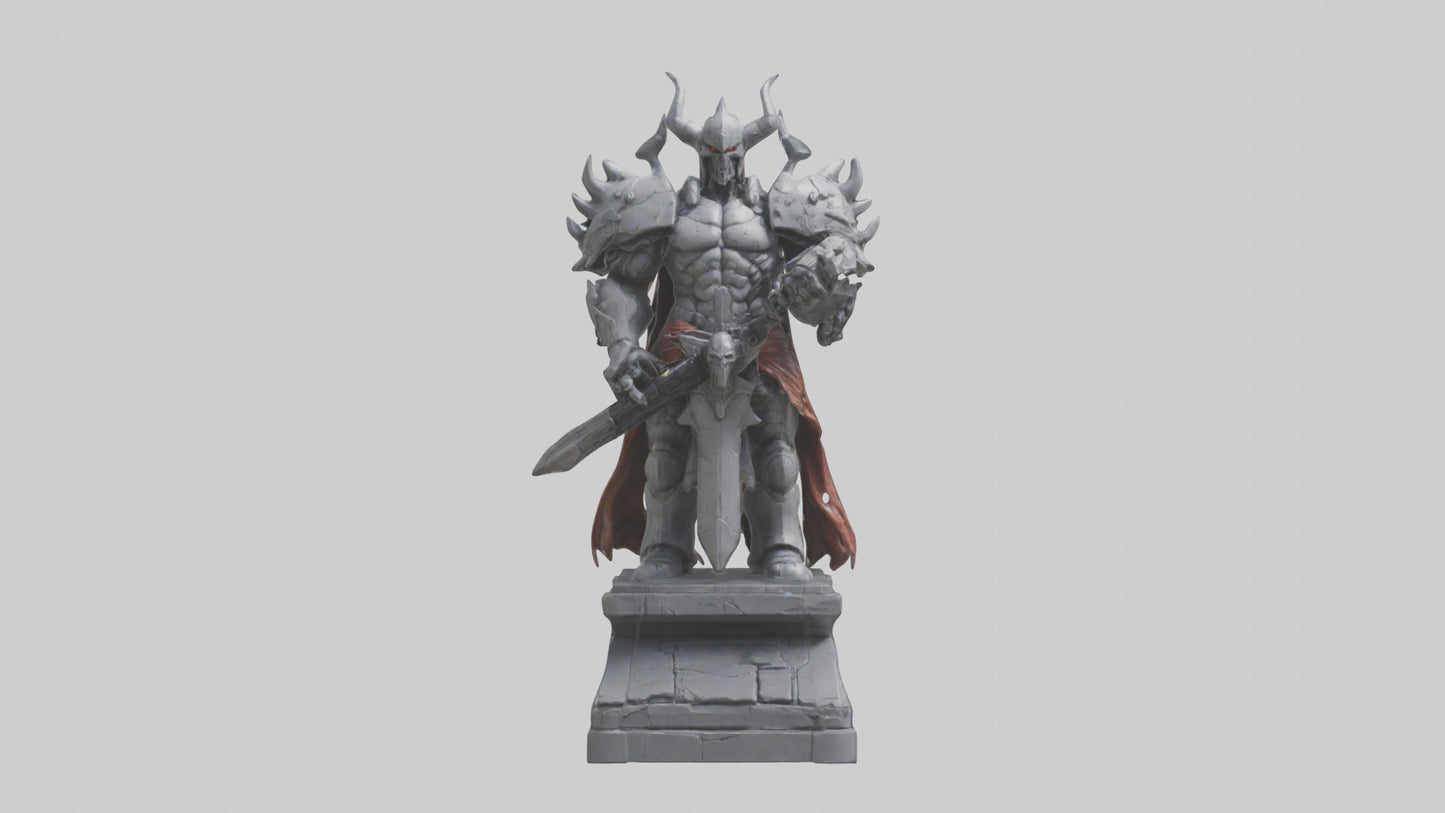 Digital Warlord statue model VR / AR / low-poly