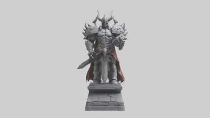 Digital Warlord statue model VR / AR / low-poly