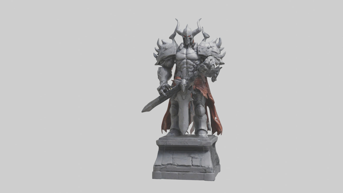 Digital Warlord statue model VR / AR / low-poly