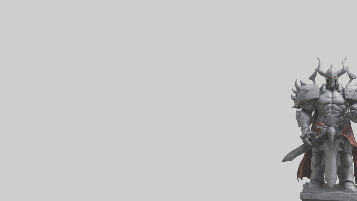 Digital Warlord statue model VR / AR / low-poly