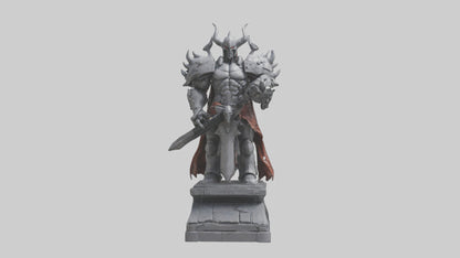 Digital Warlord statue model VR / AR / low-poly