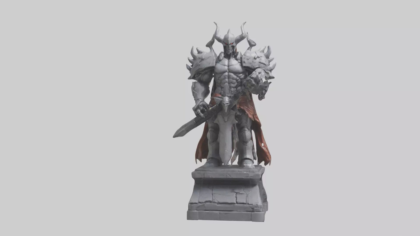 Digital Warlord statue model VR / AR / low-poly