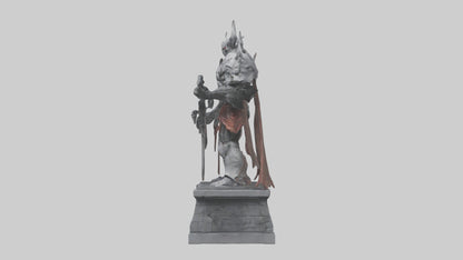 Digital Warlord statue model VR / AR / low-poly