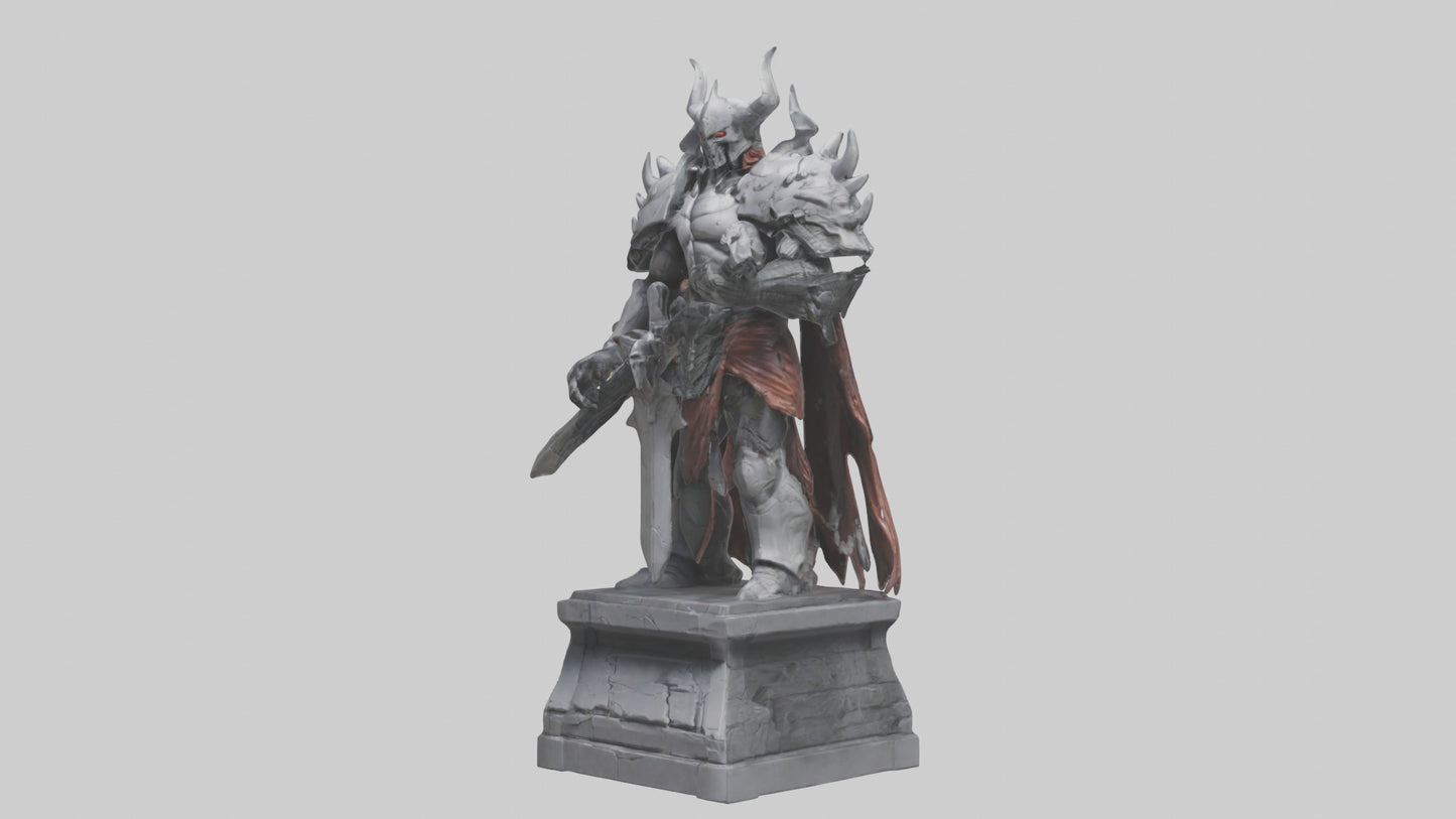 Digital Warlord statue model VR / AR / low-poly
