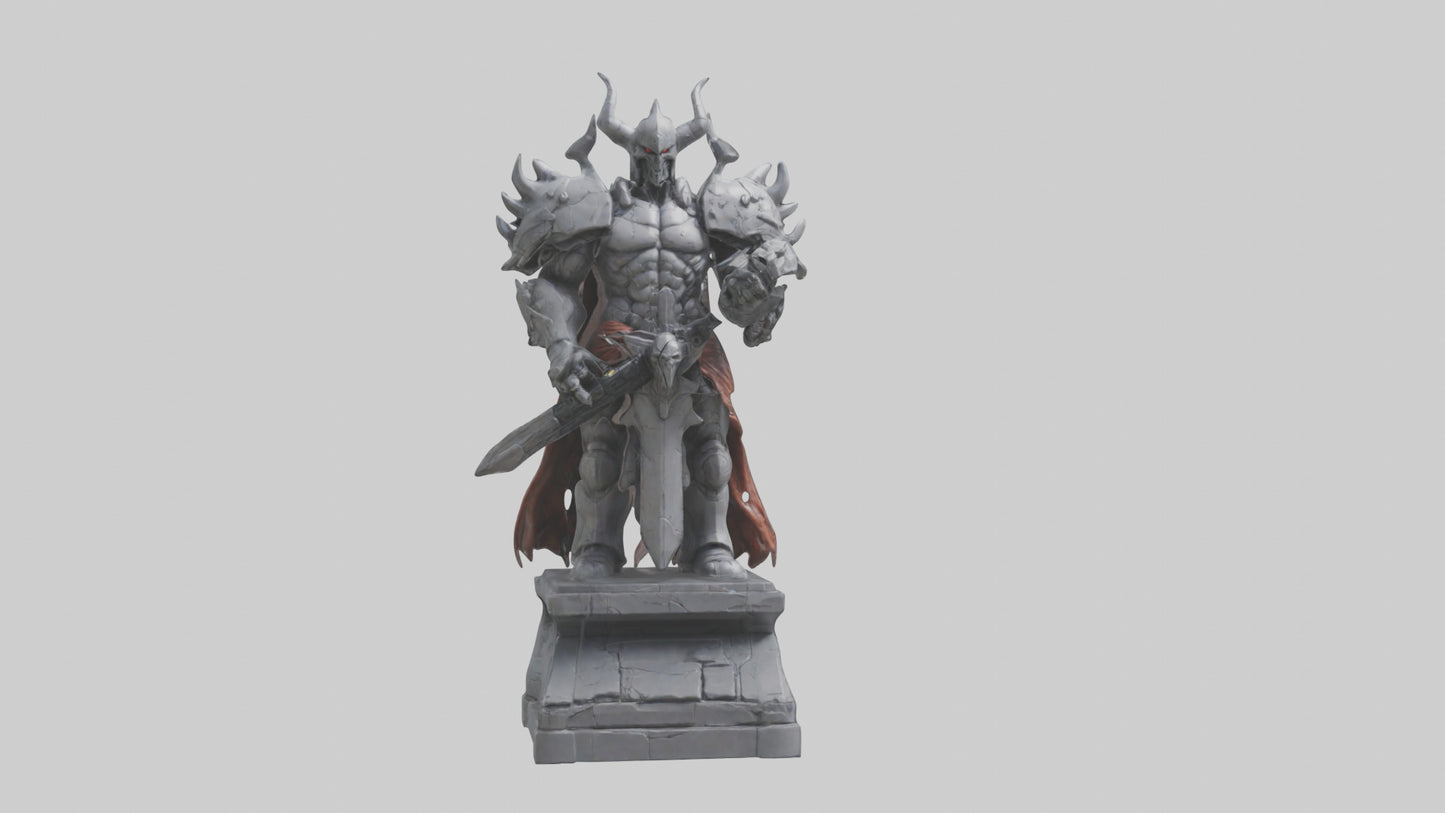 Digital Warlord statue model VR / AR / low-poly