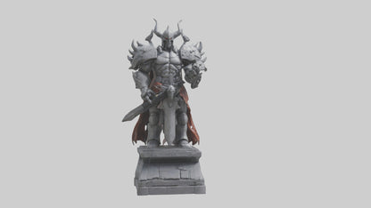 Digital Warlord statue model VR / AR / low-poly