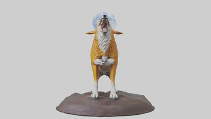 Dingo howling at moon model 3D model