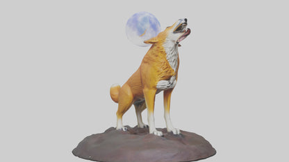 Dingo howling at moon model 3D model