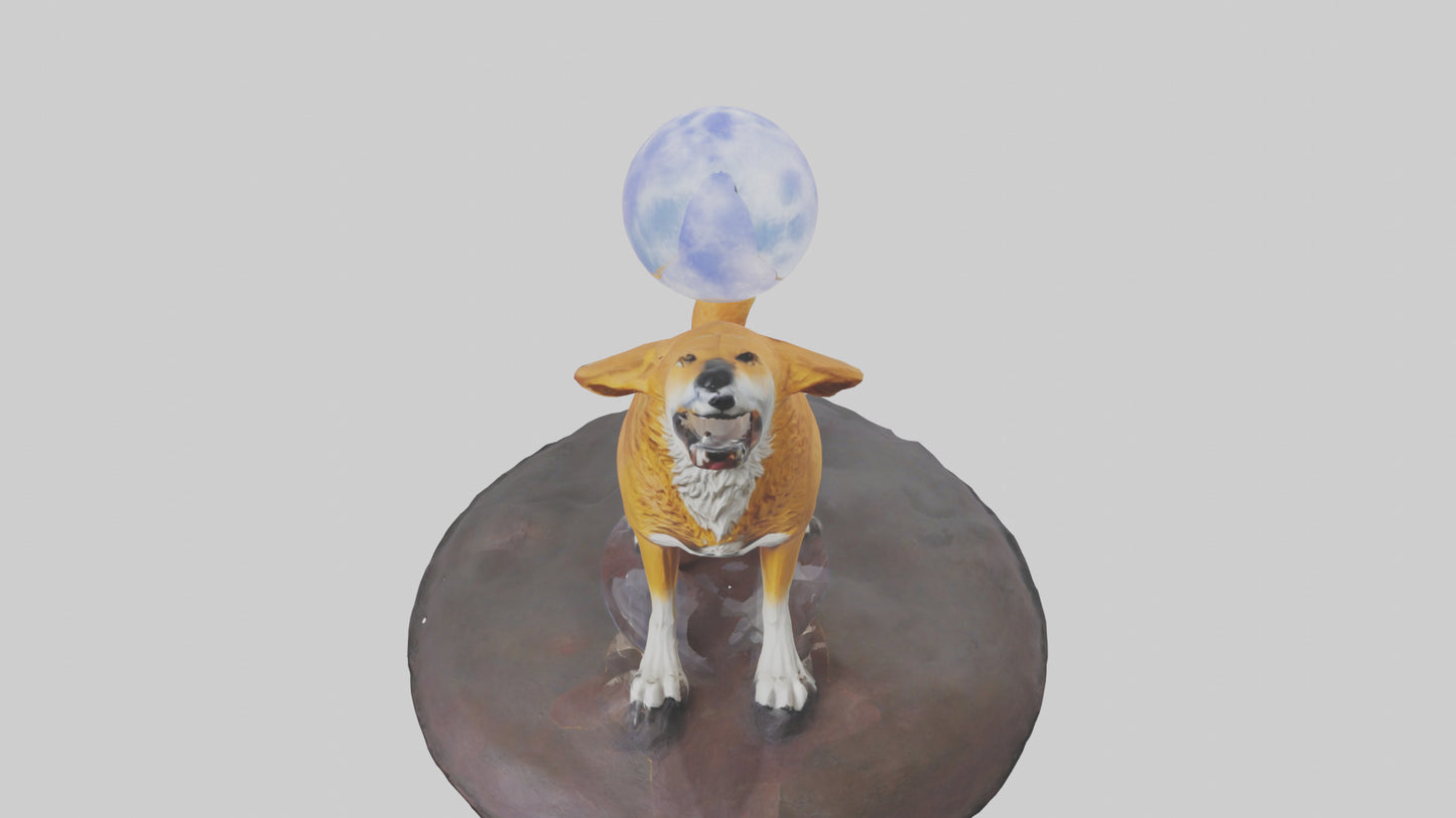 Dingo howling at moon model 3D model