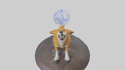 Dingo howling at moon model 3D model