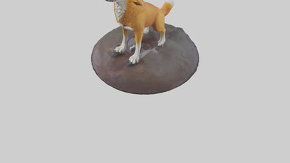 Dingo howling at moon model 3D model