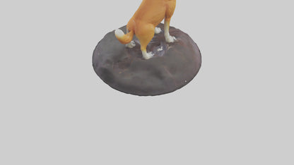 Dingo howling at moon model 3D model