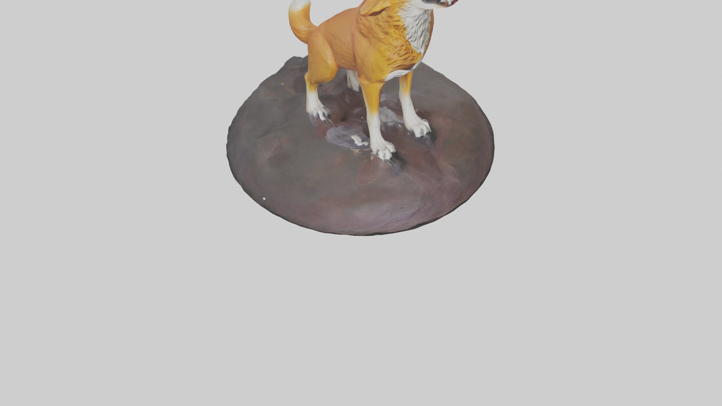 Dingo howling at moon model 3D model