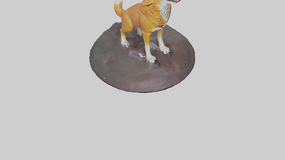 Dingo howling at moon model 3D model