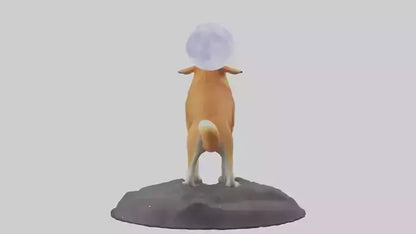 Dingo howling at moon model 3D model