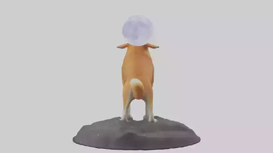 Dingo howling at moon model 3D model
