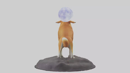 Dingo howling at moon model 3D model