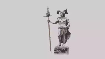 Dionysian Warrior statue model VR / AR / low-poly