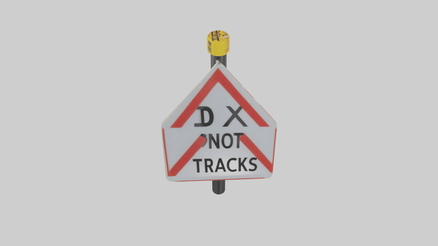 Do Not Cross Tracks Caution Sign model 3D model
