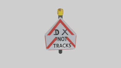 Do Not Cross Tracks Caution Sign model 3D model