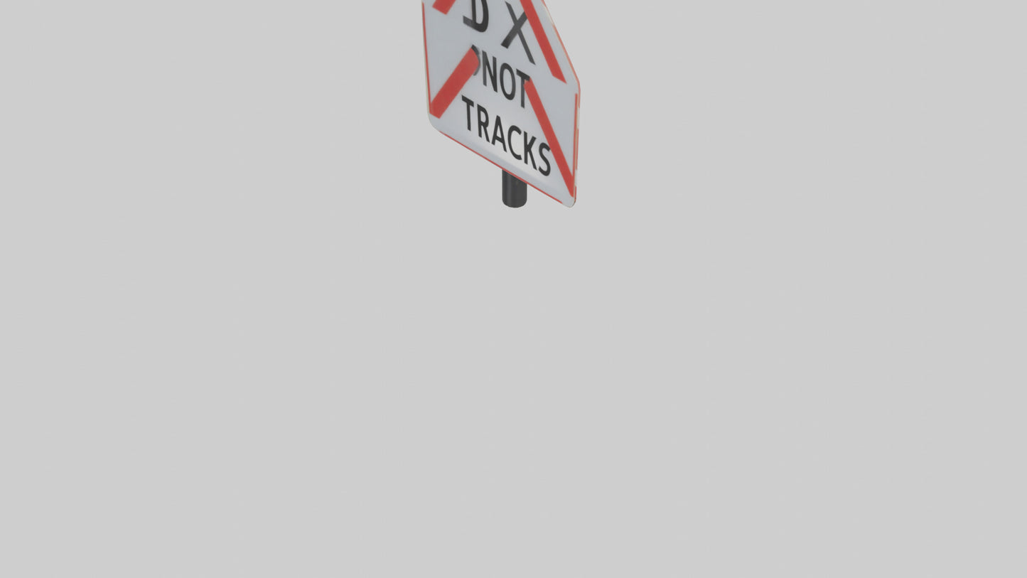 Do Not Cross Tracks Caution Sign model 3D model