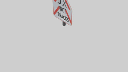 Do Not Cross Tracks Caution Sign model 3D model