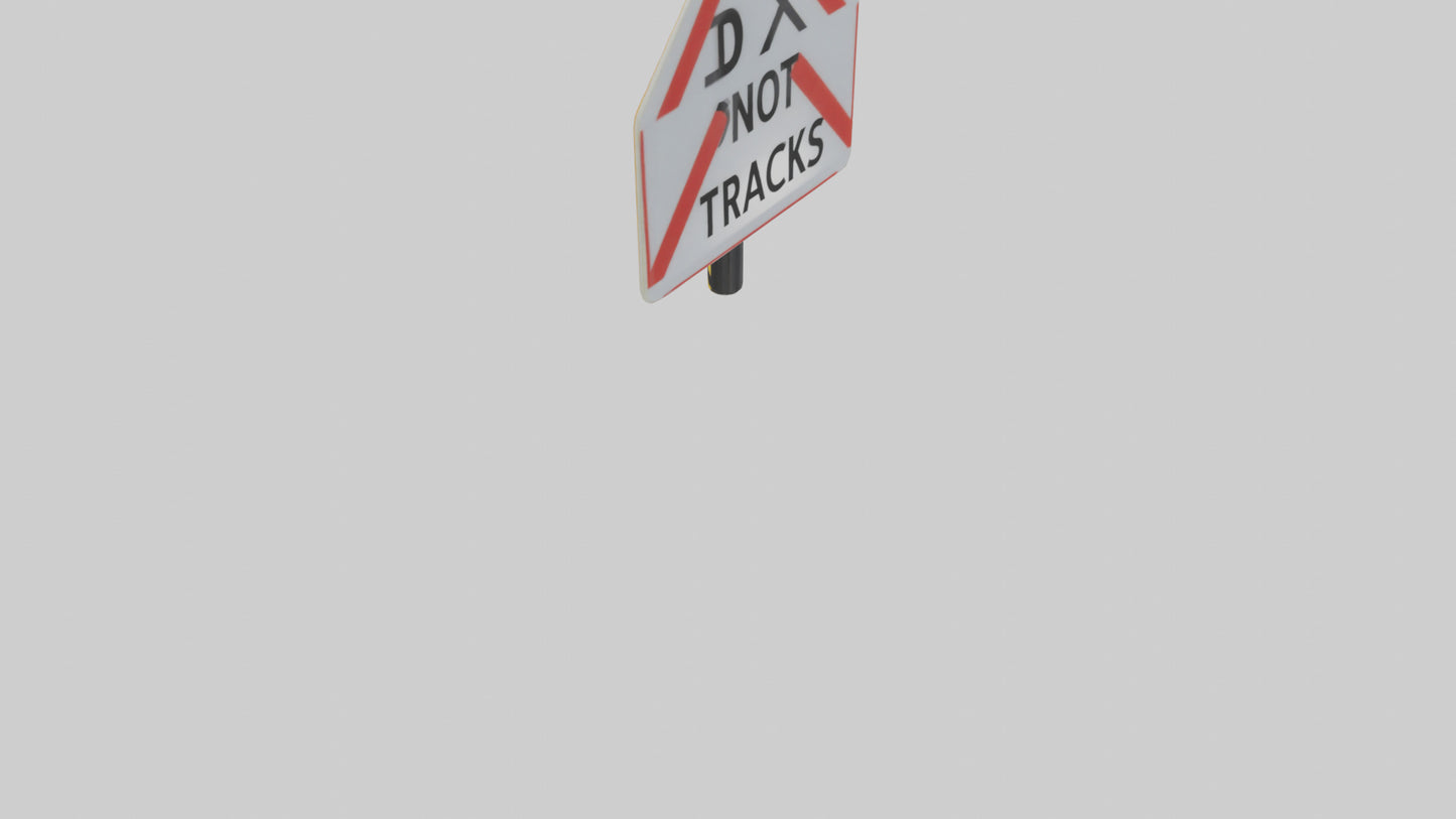 Do Not Cross Tracks Caution Sign model 3D model
