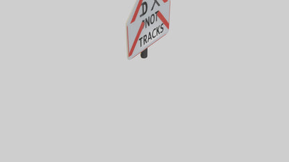 Do Not Cross Tracks Caution Sign model 3D model