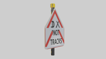 Do Not Cross Tracks Caution Sign model 3D model