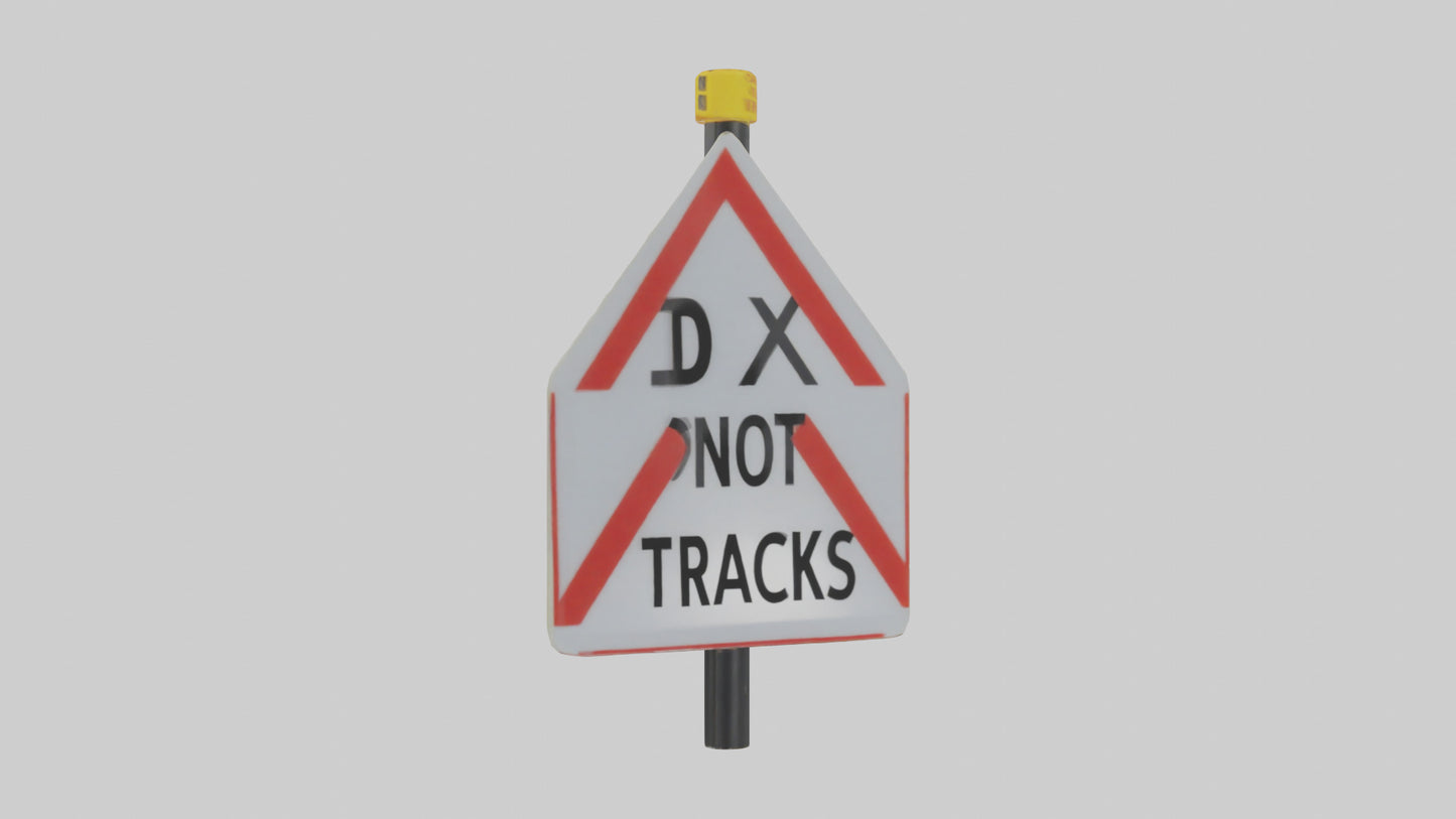 Do Not Cross Tracks Caution Sign model 3D model