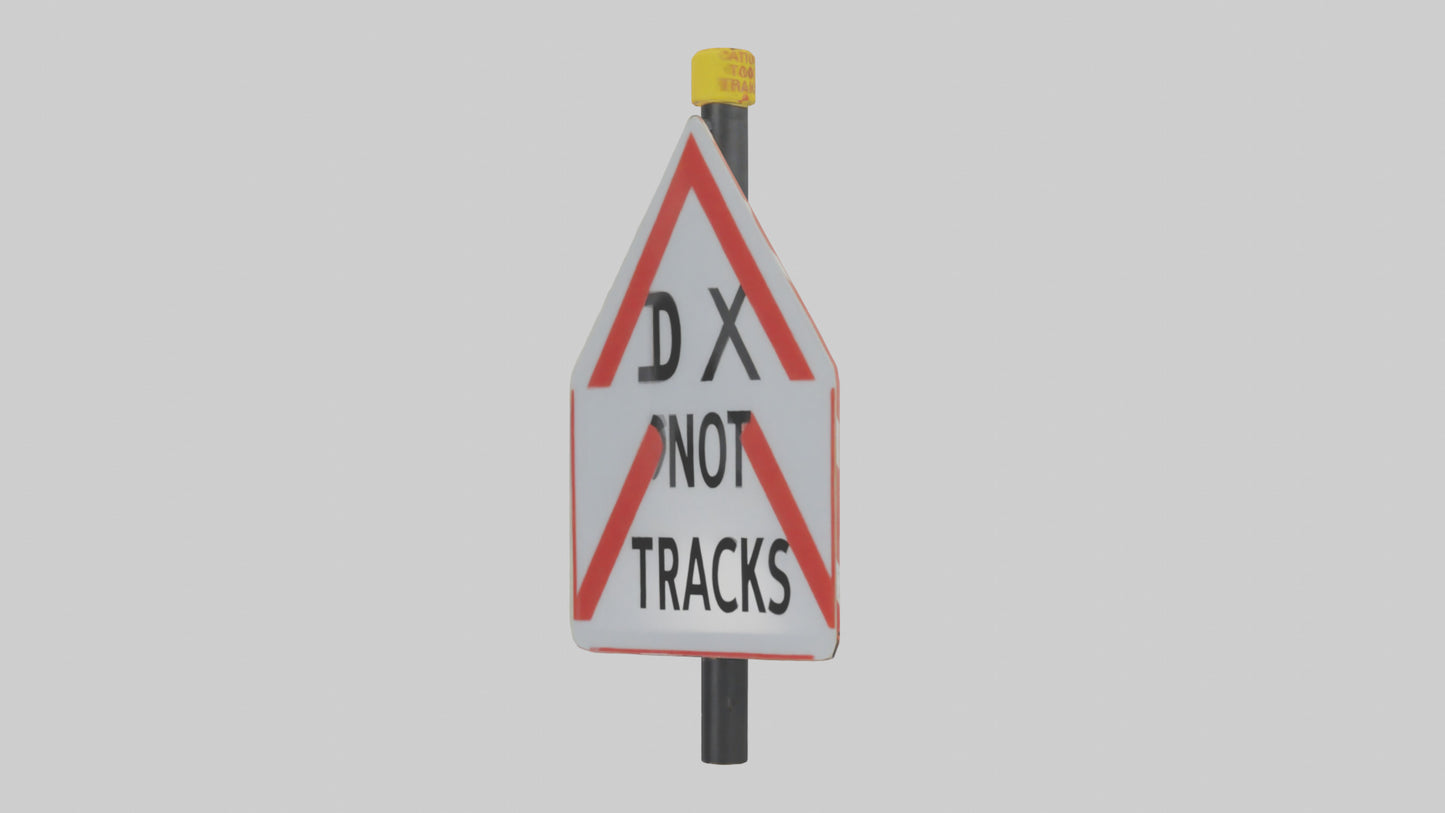 Do Not Cross Tracks Caution Sign model 3D model