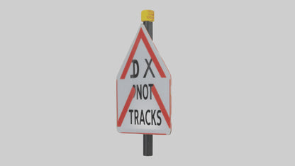 Do Not Cross Tracks Caution Sign model 3D model