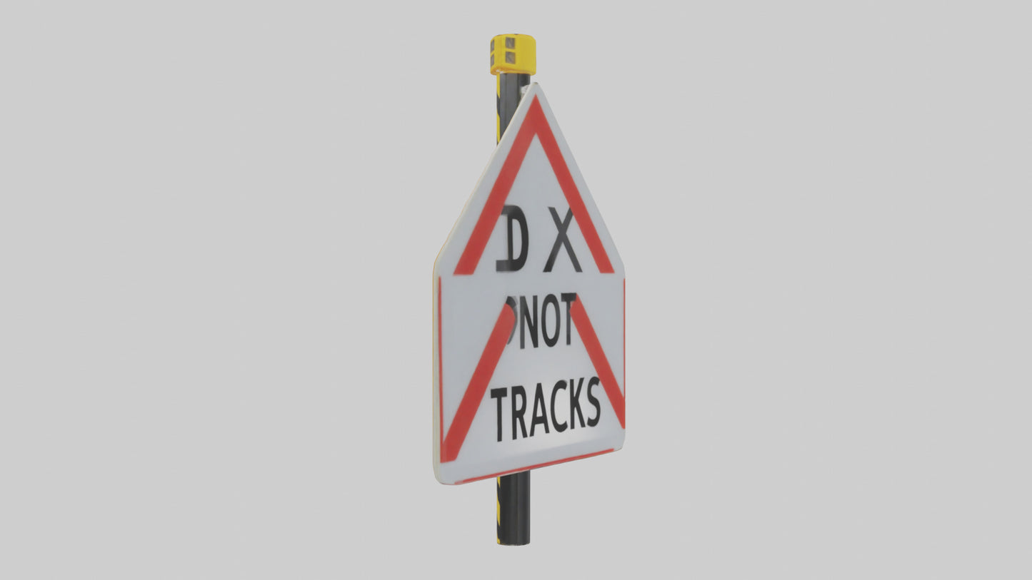 Do Not Cross Tracks Caution Sign model 3D model